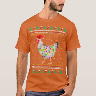 白鶏の醜いクリスマスチキンサンタクリステム Tシャツ