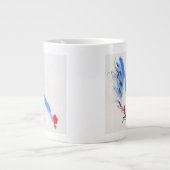 白鶏。書道・水彩画 ジャンボコーヒーマグカップ (正面)