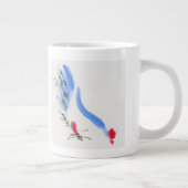 白鶏。書道・水彩画 ジャンボコーヒーマグカップ (右)