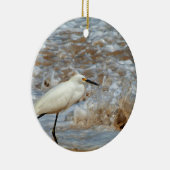 白鷺および波のしぶき セラミックオーナメント (右)