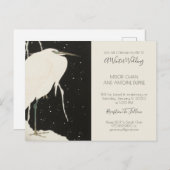 白鷺の冬の雪の結婚式 インビテーションポストカード (正面/裏面)