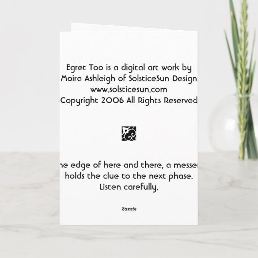 白鷺も カード (裏面)