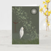 白鷺も カード (黄色い花)