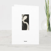 白鷺鳥雪冬ヴィンテージイラストレーション カード (裏面)