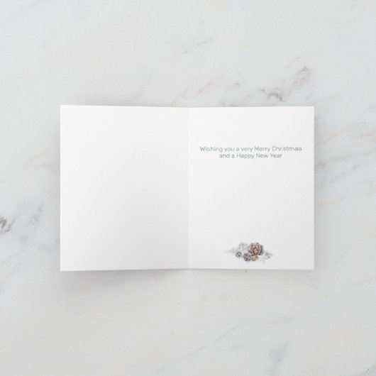 白鹿と松の木クリスマス シーズンカード (内部)