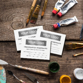 白黒あなたのロゴの真正性証明書