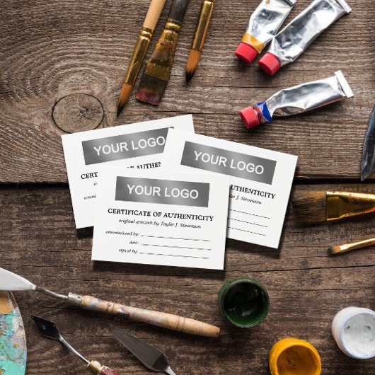 白黒あなたのロゴの真正性証明書