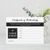 白黒あなたのロゴの真正性証明書 (スタンド正面)