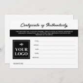 白黒あなたのロゴの真正性証明書 (正面/裏面)