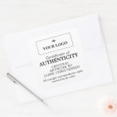 白黒あなたのロゴの真正性証明書 スクエアシール (封筒)