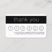 白黒あなたのロゴビジネスロイヤリティカード 名刺 (裏面)