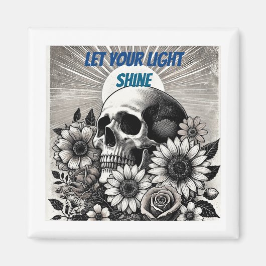 白黒あなたの光を輝かせる マグネット (正面)