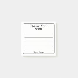 白黒あなたの名前とハートありがとう ポストイット