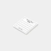 白黒あなたの名前とハートありがとう ポストイット (アングル)