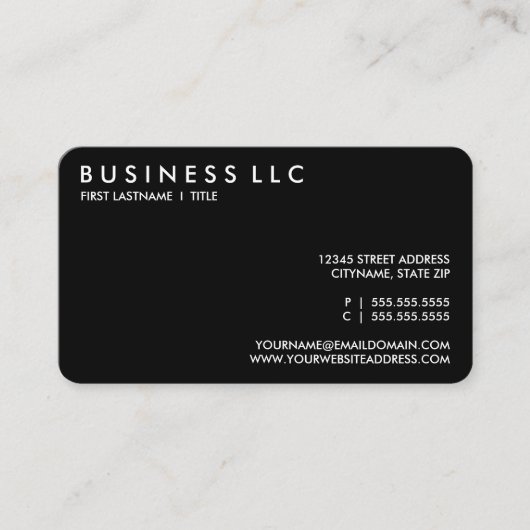 白黒あなた自身の平野を設計して下さい。 名刺 (正面)