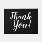 白黒ありがとうスクリプトタイポグラフィ ドアマット (正面)