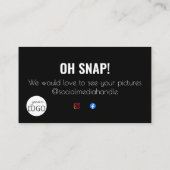 白黒ありがとうソーシャルメディアビジネスロゴ 名刺 (裏面)