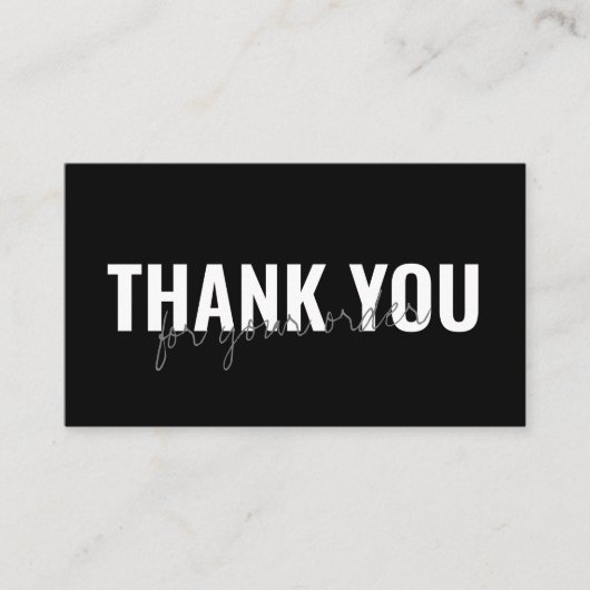 白黒ありがとうソーシャルメディアビジネスロゴ 名刺 (正面)