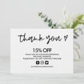 白黒ありがとうハートメディア挿入 招待状 (スタンド正面)