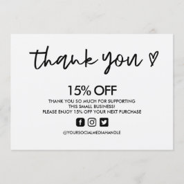 白黒ありがとうハートメディア挿入 招待状