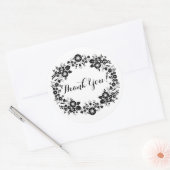 白黒ありがとう ラウンドシール (封筒)