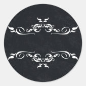 白黒ありパーソナライズされたがとう ラウンドシール (正面)