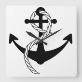 白黒いかりの時計 スクエア壁時計 (正面)