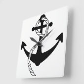 白黒いかりの時計 スクエア壁時計 (傾斜)