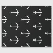 白黒いかりパターン1 ラッピングペーパー (フラット)