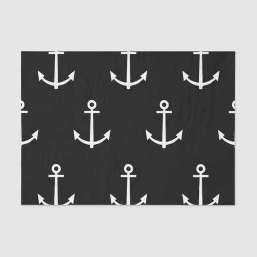 白黒いかりパターン1 薄葉紙 (正面)