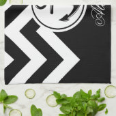 白黒いかりパターン キッチンタオル (折り畳み)