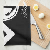 白黒いかりパターン キッチンタオル (四つ折り)