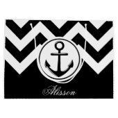 白黒いかりパターン ラージペーパーバッグ (裏面)