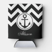 白黒いかりパターン 缶クーラー (正面)