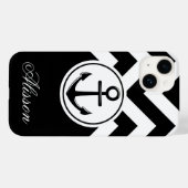 白黒いかりパターン Case-Mate iPhoneケース (裏面 (横))