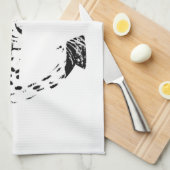 白黒いかりレオパードアイオーバーレイ キッチンタオル (四つ折り)