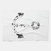 白黒いかりレオパードアイオーバーレイ キッチンタオル (横)