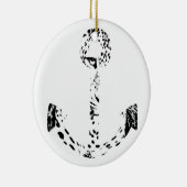 白黒いかりレオパードアイオーバーレイ セラミックオーナメント (右)