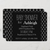 白黒いかり赤航海のちゃんシャワー 招待状 (正面/裏面)