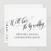 白黒いつ我々がハグできる延期結婚の 招待状 (正面/裏面)