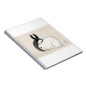 白黒うさぎby河野楳嶺 ノートブック (右側)