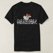 白黒おばあちゃん牛プリントカウボーイアニマルパッター Tシャツ (デザイン正面)