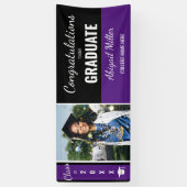 白黒おめでとうございます大学院写真 横断幕 (縦)