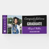 白黒おめでとうございます大学院写真 横断幕 (横)