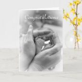 白黒おめでとうございます新生児 カード (黄色い花)