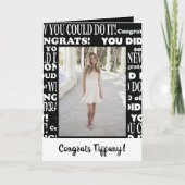 白黒おめでとうの写真 カード (正面)