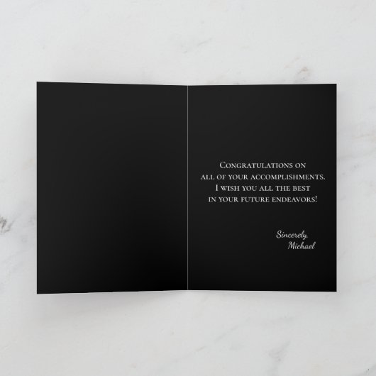 白黒おめでとうの写真 カード (内部)