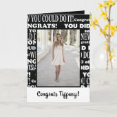 白黒おめでとうの写真 カード (黄色い花)