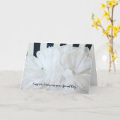 白黒おめでとう結婚とう カード (黄色い花)