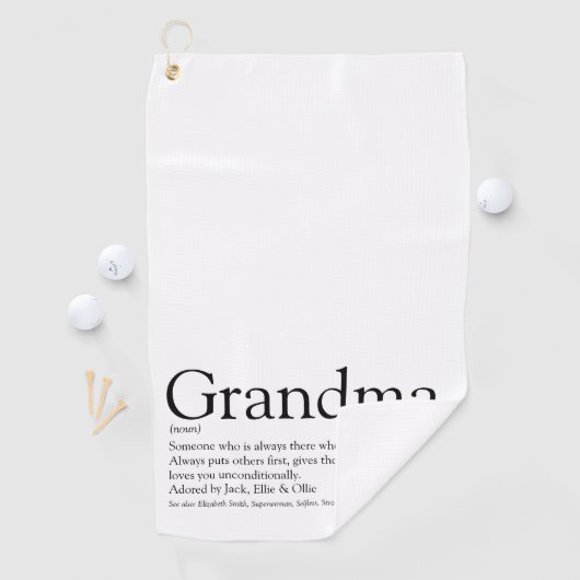 白黒おもしろいおばあちゃんモダンおばあちゃん ゴルフタオル (インサイチュ)